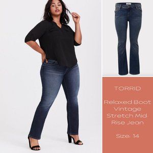 Torrid - Relaxed Boot Vintage Stretch Mid-Rise Jean - Size 14